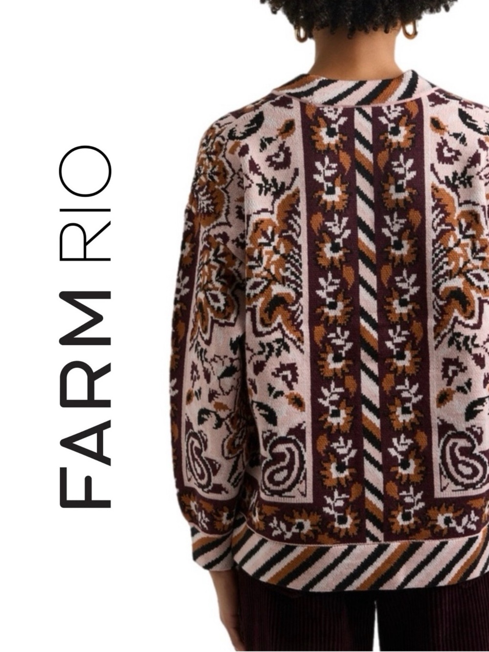 FARM Rio Glam Tapestry Knit Cardigan